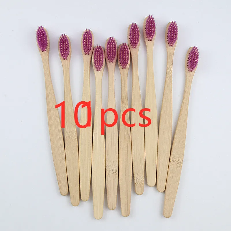 Rainbow bamboo toothbrush with natural biodegradable handle in assorted colours