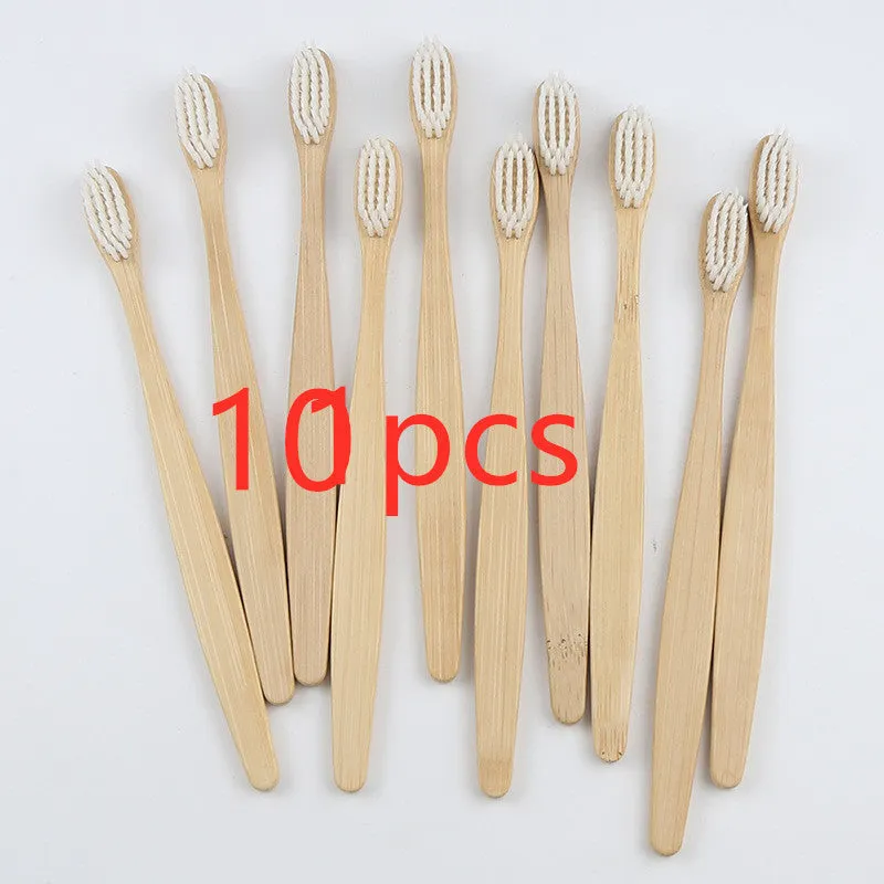 Rainbow bamboo toothbrush with natural biodegradable handle in assorted colours