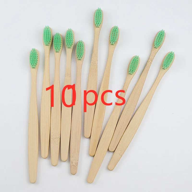 Rainbow bamboo toothbrush with natural biodegradable handle in assorted colours