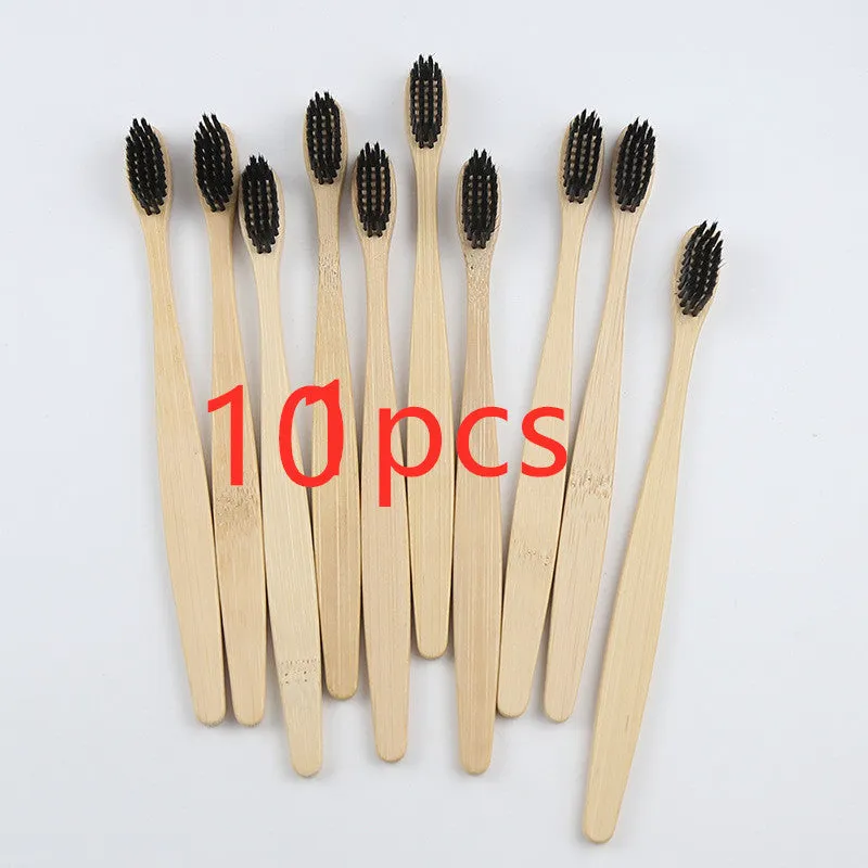 Rainbow bamboo toothbrush with natural biodegradable handle in assorted colours