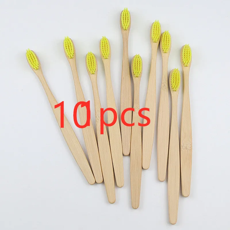 Rainbow bamboo toothbrush with natural biodegradable handle in assorted colours