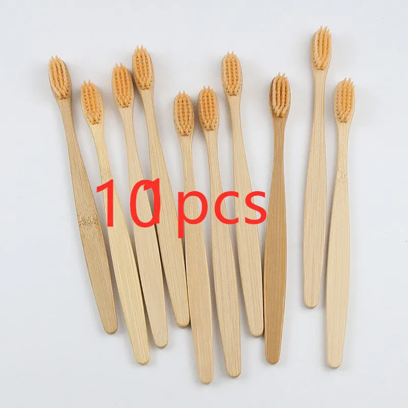 Rainbow bamboo toothbrush with natural biodegradable handle in assorted colours