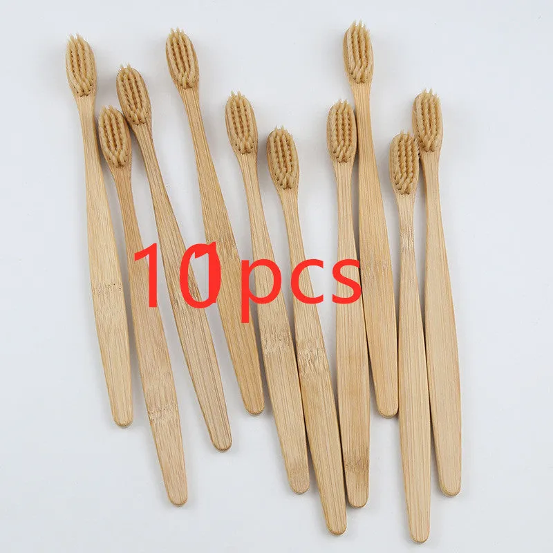 Rainbow bamboo toothbrush with natural biodegradable handle in assorted colours