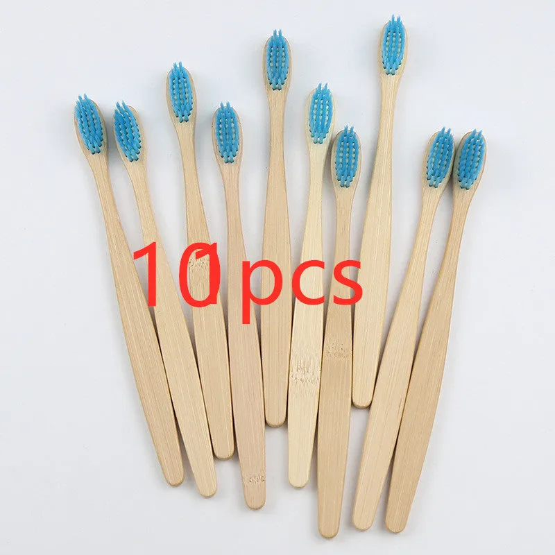 Rainbow bamboo toothbrush with natural biodegradable handle in assorted colours