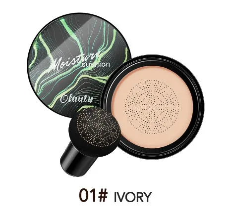 Air cushion BB cream with mushroom sponge in compact case, Ivory 01 shade