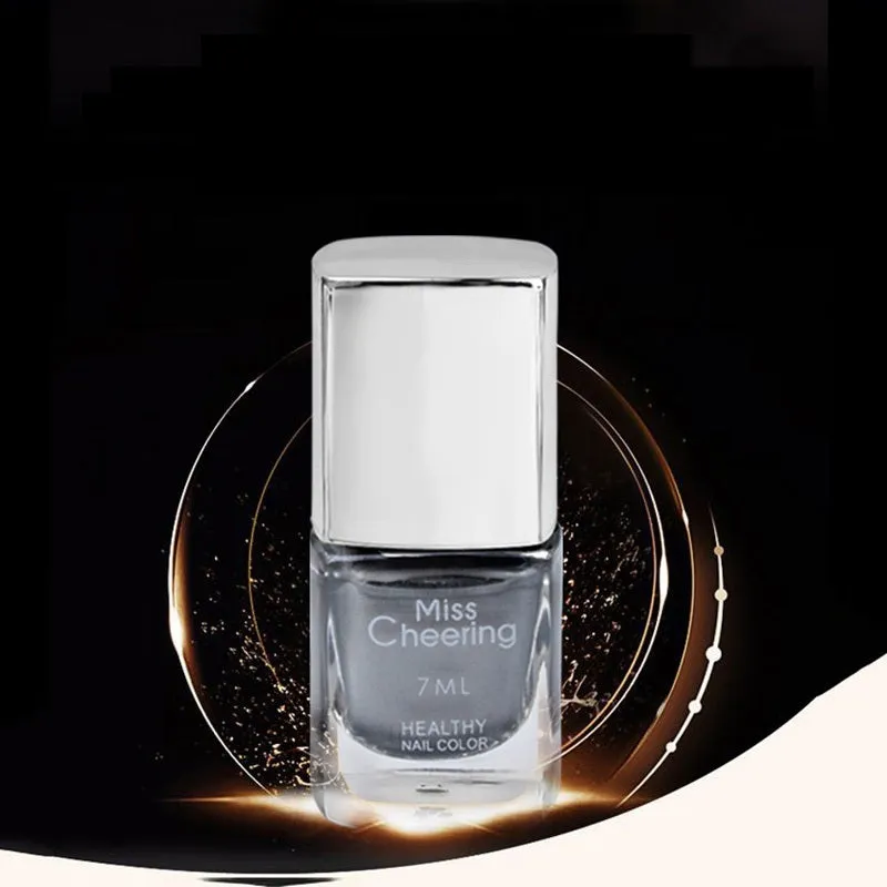 Mirror Nail Polish 12ml bottle with chrome metallic finish and brush tip