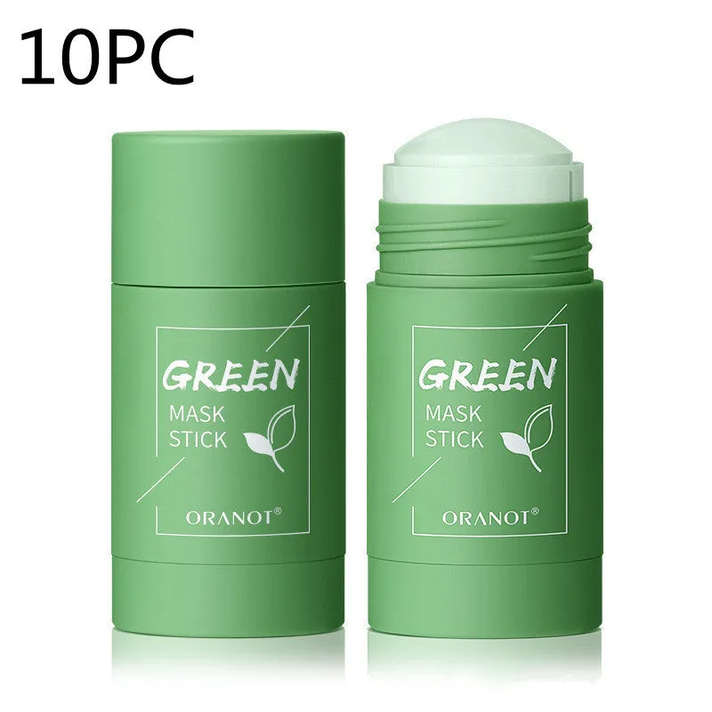 Green tea solid mud mask for deep cleansing and oil control in a washable clay format