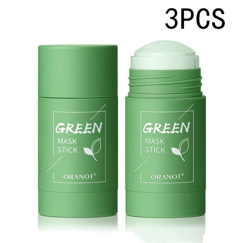 Green tea solid mud mask for deep cleansing and oil control in a washable clay format
