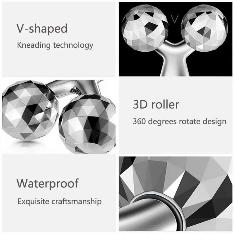 3D Roller Massager handheld deep tissue massager with USB charging cable for back neck shoulder leg pain relief