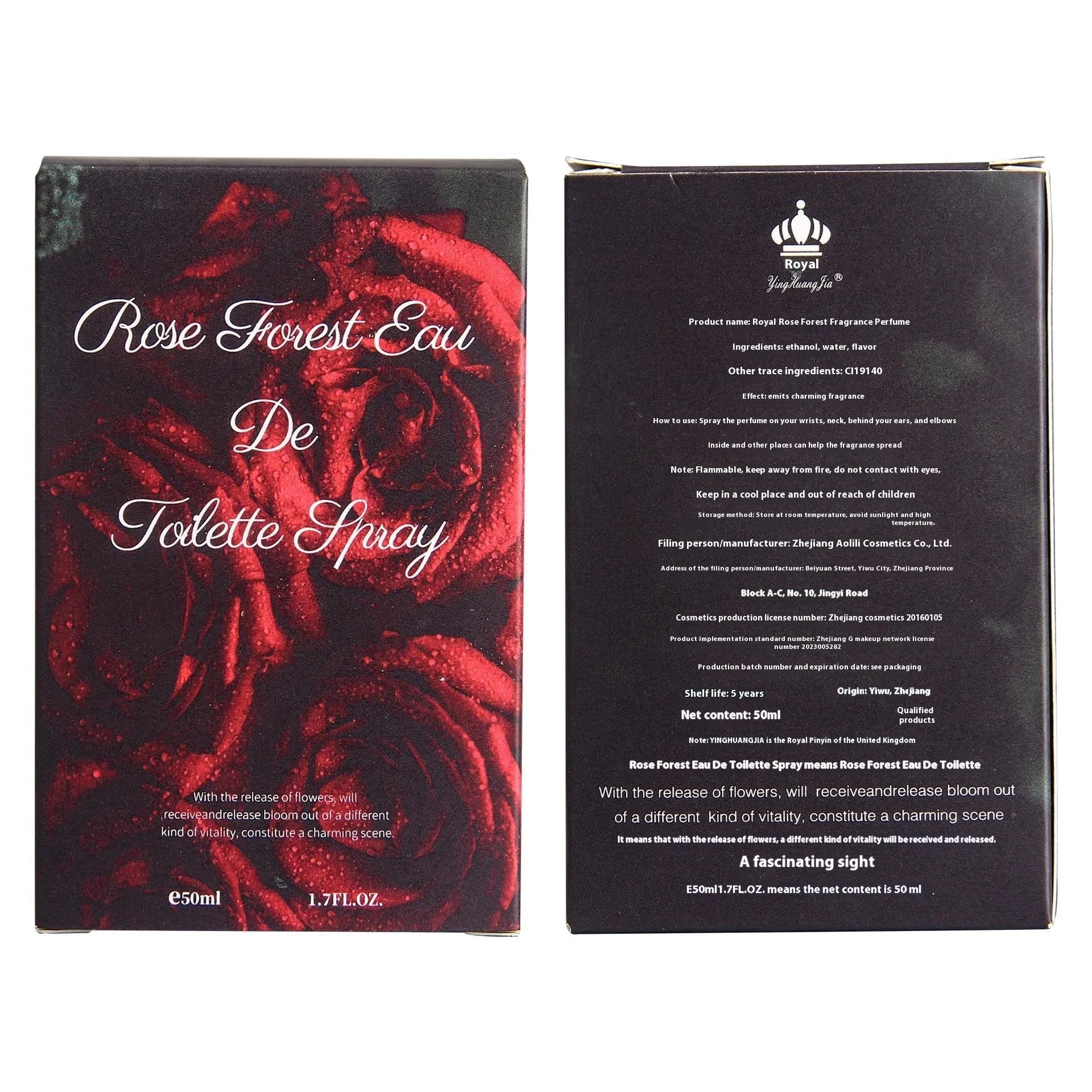 Rose Forest perfume for women 50ml bottle with floral scent