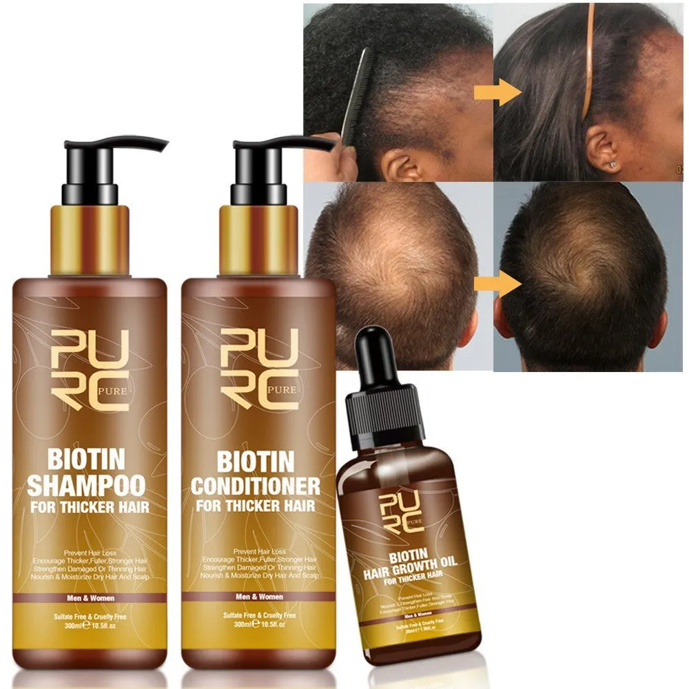PURC Ginger Biotin hair care three-piece set shampoo 300ml conditioner 300ml biotin essential oil 30ml