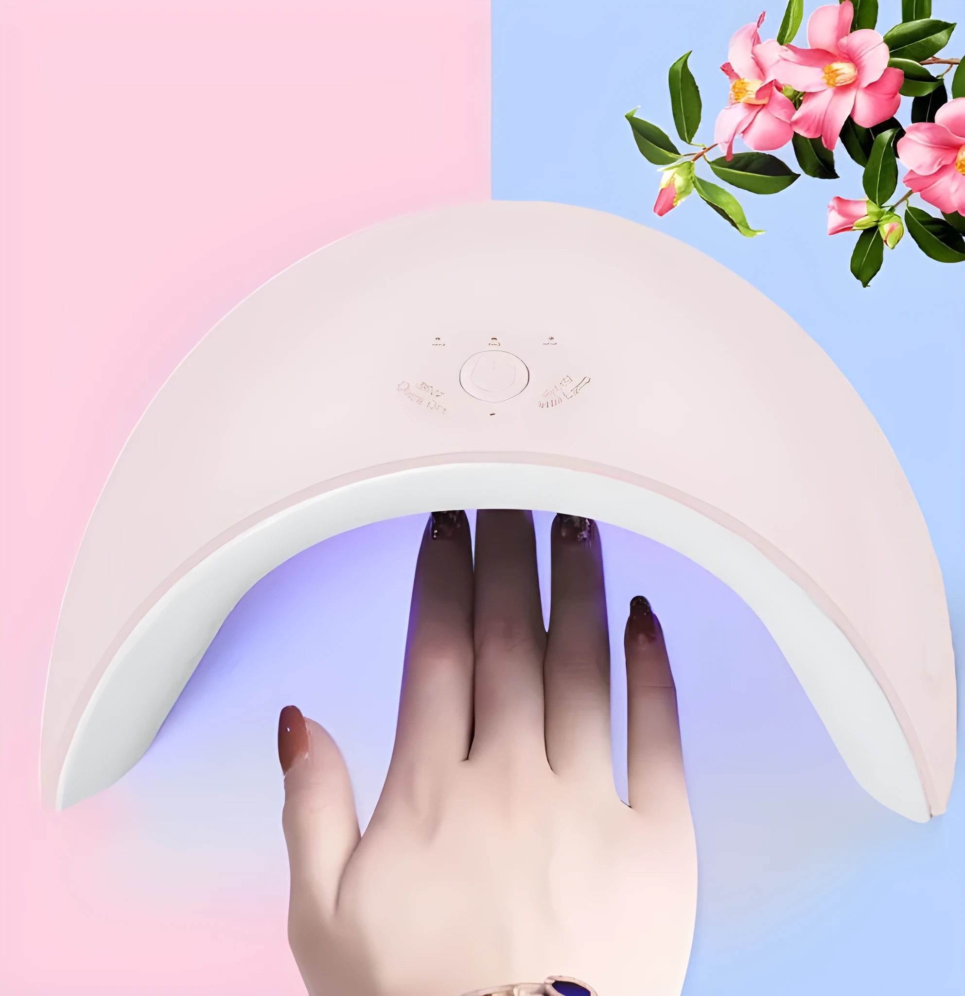 White LED phototherapy nail lamp 36W with digital timer and dual wavelength lamps for gel curing