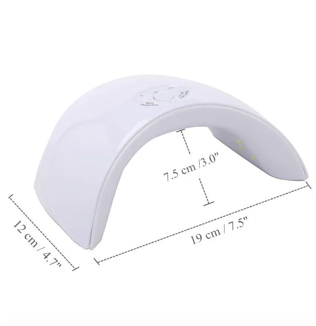 White LED phototherapy nail lamp 36W with digital timer and dual wavelength lamps for gel curing