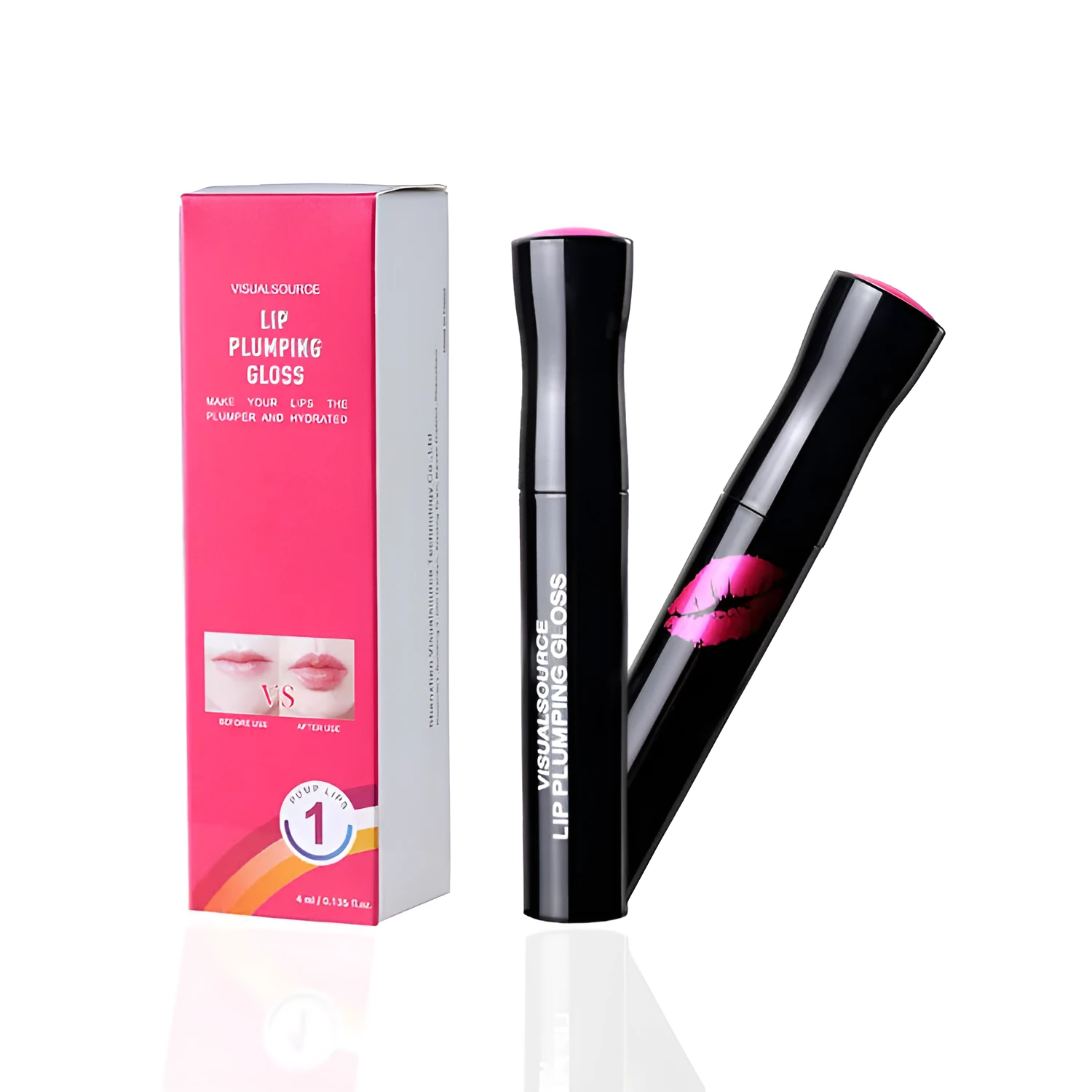 Lip plumping gloss anti wrinkle serum tube 4g for fuller lips and lip skin care