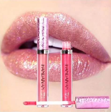 Glitter liquid lipstick with diamond pearlescent finish non-stick cup formula mermaid shimmer