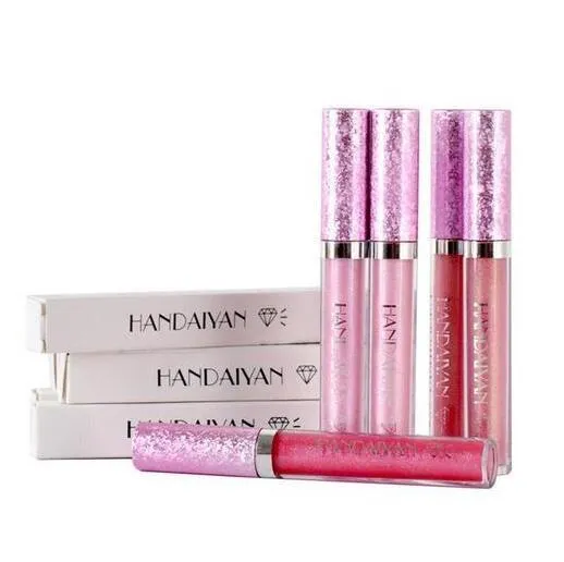 Glitter liquid lipstick with diamond pearlescent finish non-stick cup formula mermaid shimmer
