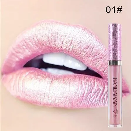 Glitter liquid lipstick with diamond pearlescent finish non-stick cup formula mermaid shimmer