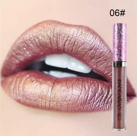 Glitter liquid lipstick with diamond pearlescent finish non-stick cup formula mermaid shimmer