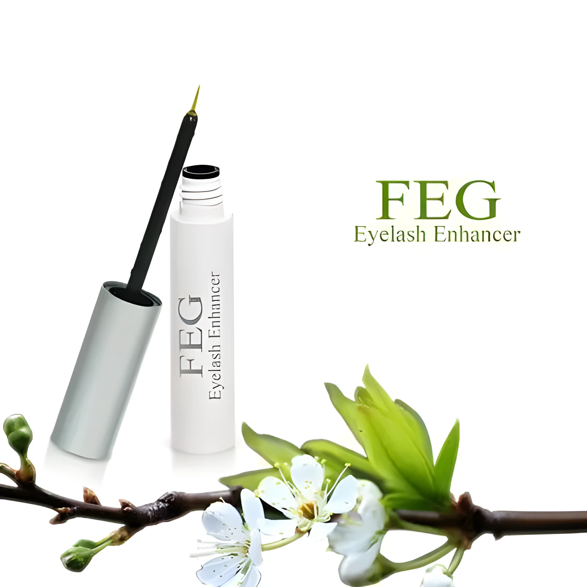 Eyelashes enhancer clear brush-on serum for lash growth in compact bottle