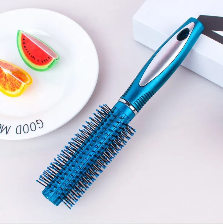Pink electric sound wave vibration magnetic massage comb with ergonomic handle and negative ion function