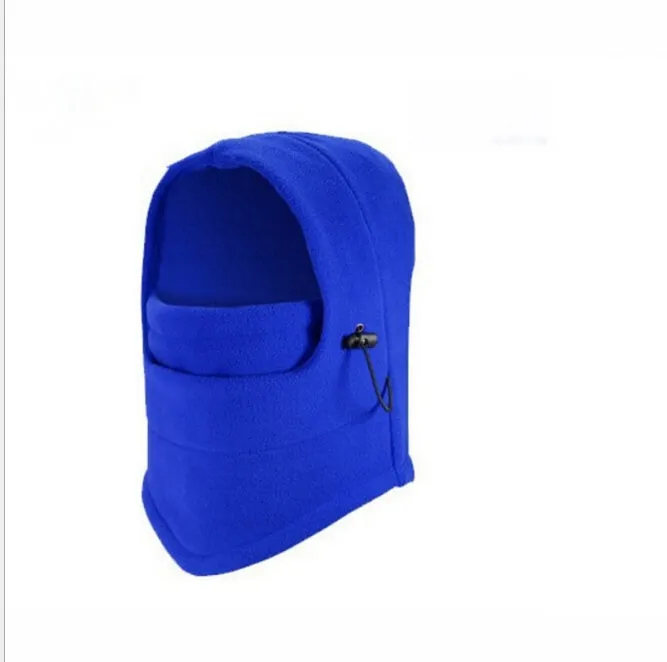 Unisex windproof fleece hat with face mask and neck guard in black