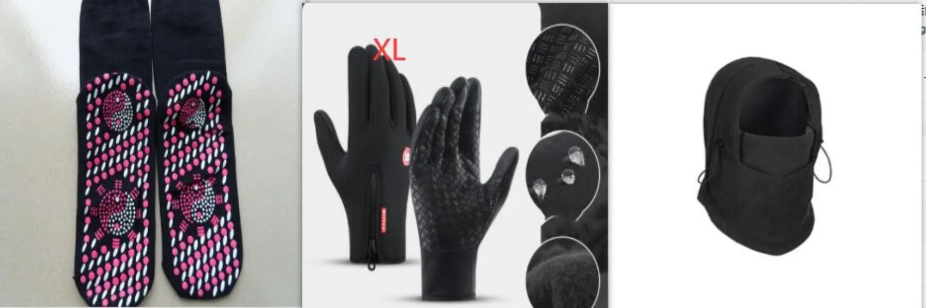 Unisex windproof fleece hat with face mask and neck guard in black