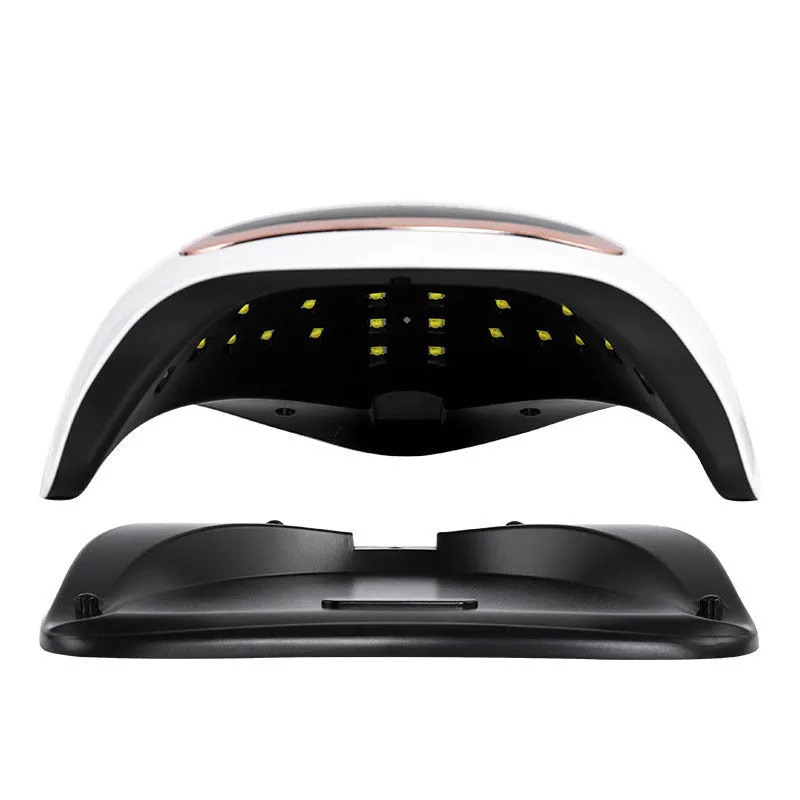 BLUEQUE V3 168W UV LED nail lamp with 42 gold wire beads, ABS plastic housing, compact 23.5cm x 20cm x 8cm