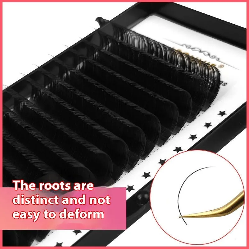 Close-up of 16-row dense false eyelashes made from mink hair on a matte round wool band.