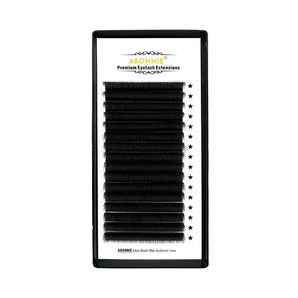 Close-up of 16-row dense false eyelashes made from mink hair on a matte round wool band.