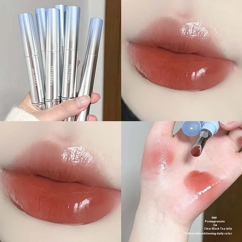 Mirror Water Light lip gloss lipstick tube in six translucent ice-toned shades