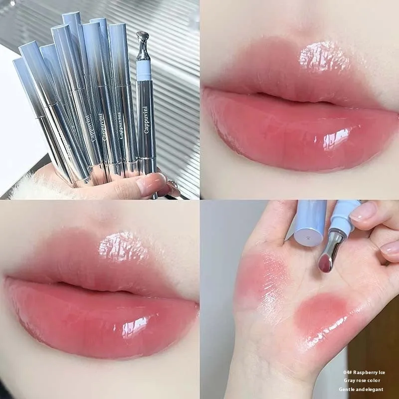 Mirror Water Light lip gloss lipstick tube in six translucent ice-toned shades