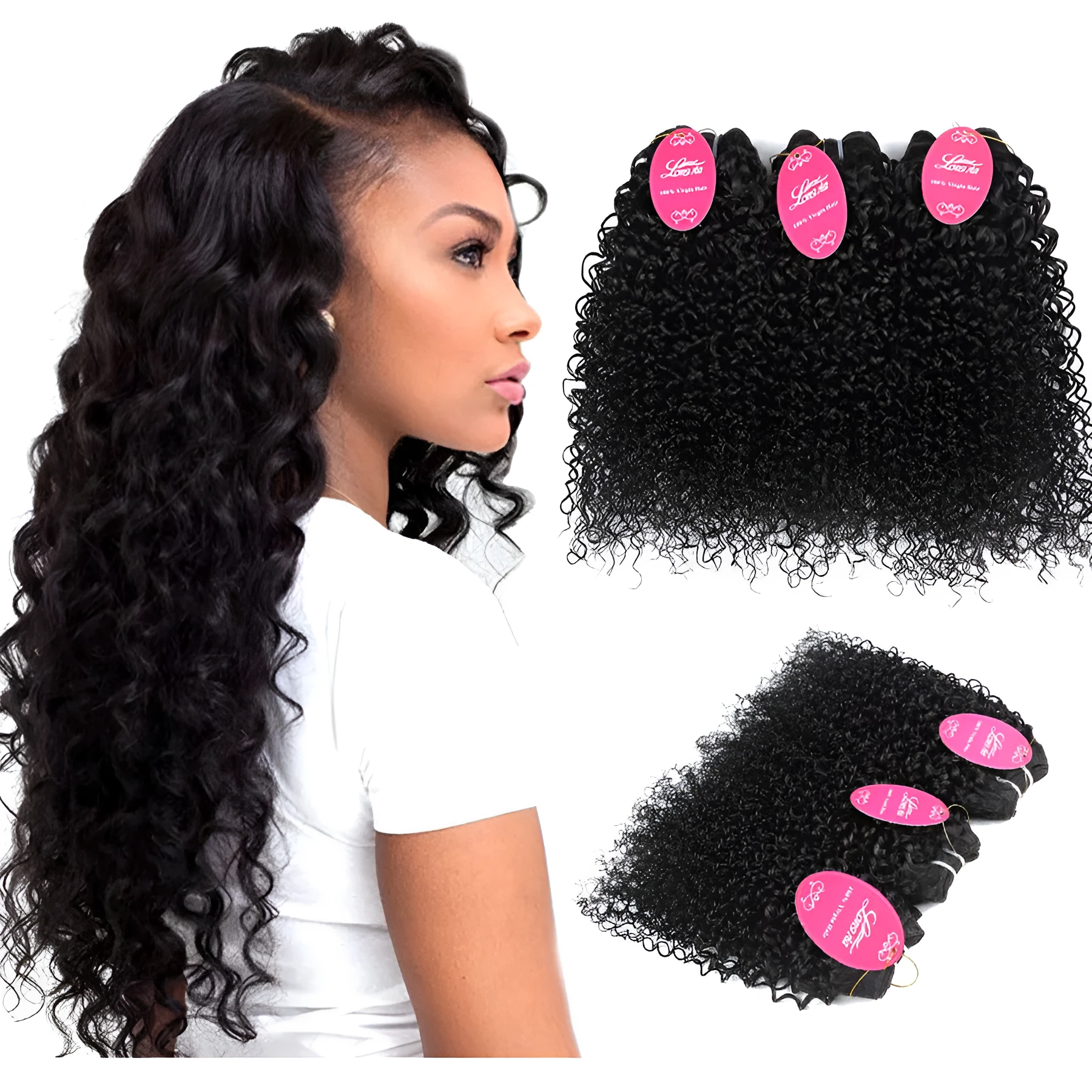 Kinky curly hair bundle Brazilian real hair 8-26 inch machine processed
