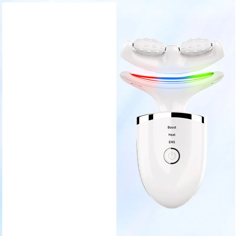 IPL removal wrinkle lift heating neck beauty device in pink white with USB cable