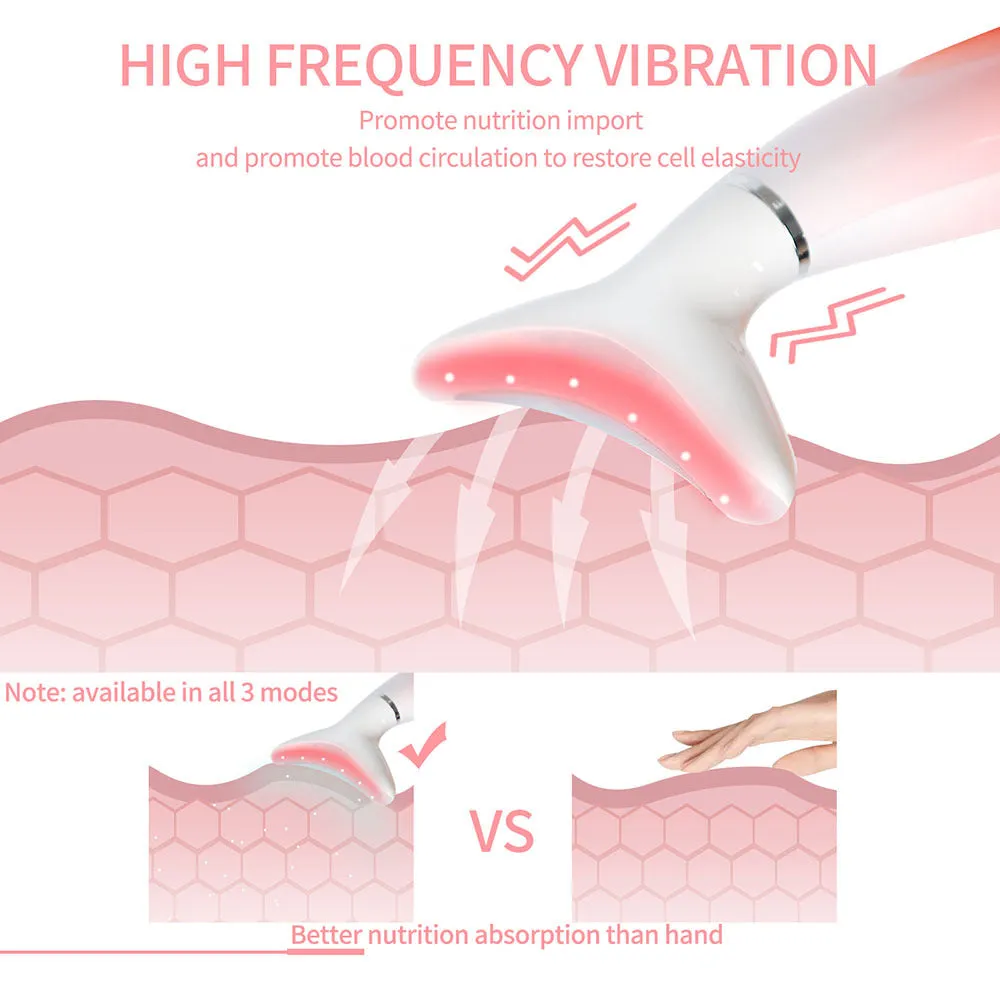 IPL removal wrinkle lift heating neck beauty device in pink white with USB cable