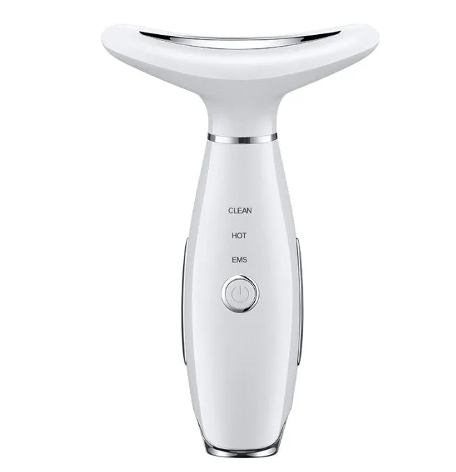 IPL removal wrinkle lift heating neck beauty device in pink white with USB cable