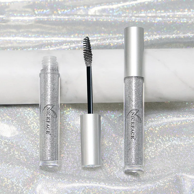 NICEFACE Diamond Shimmer Mascara in Silver – standard tube with silver sparkle wand