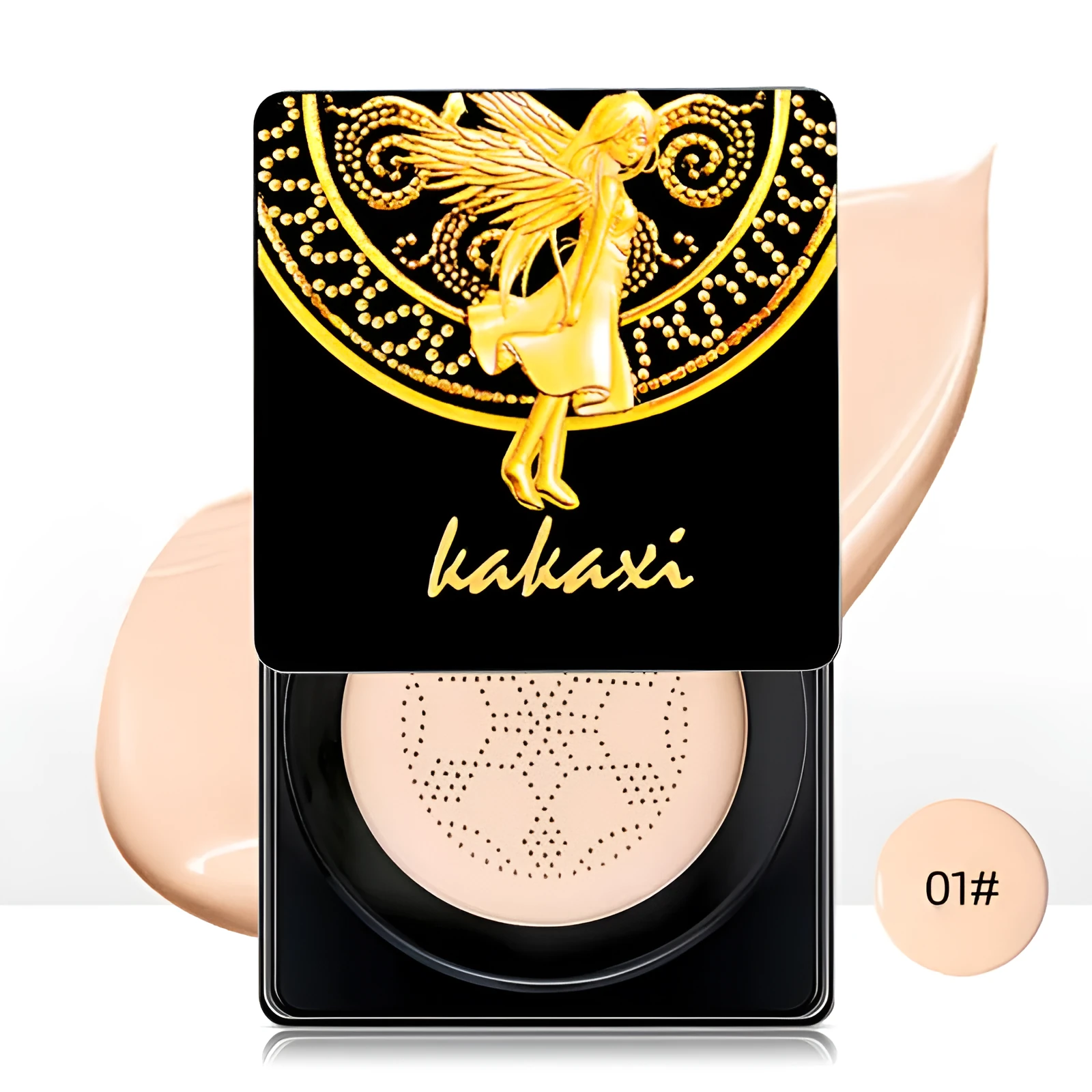 Kakashi small mushroom cushion BB cream foundation compact with SPF in Ivory and Natural colour for combination skin