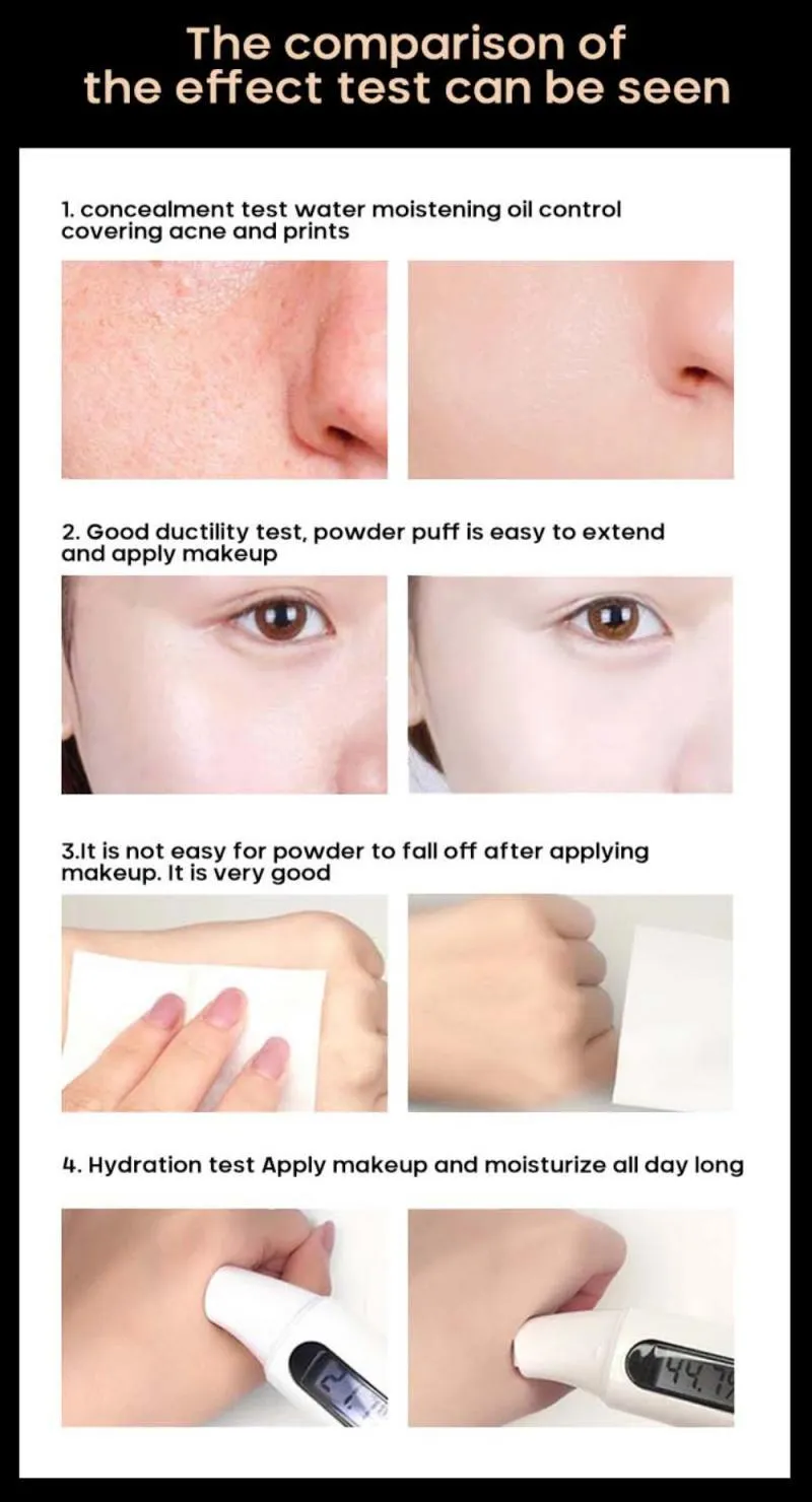 Kakashi small mushroom cushion BB cream foundation compact with SPF in Ivory and Natural colour for combination skin