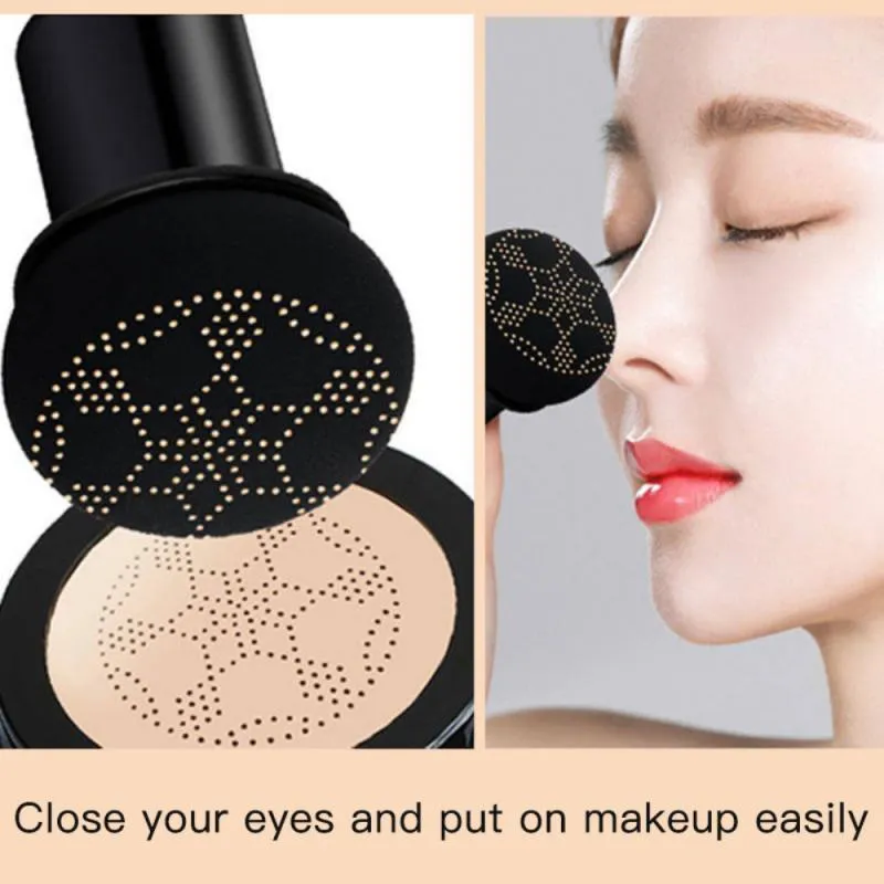 Kakashi small mushroom cushion BB cream foundation compact with SPF in Ivory and Natural colour for combination skin