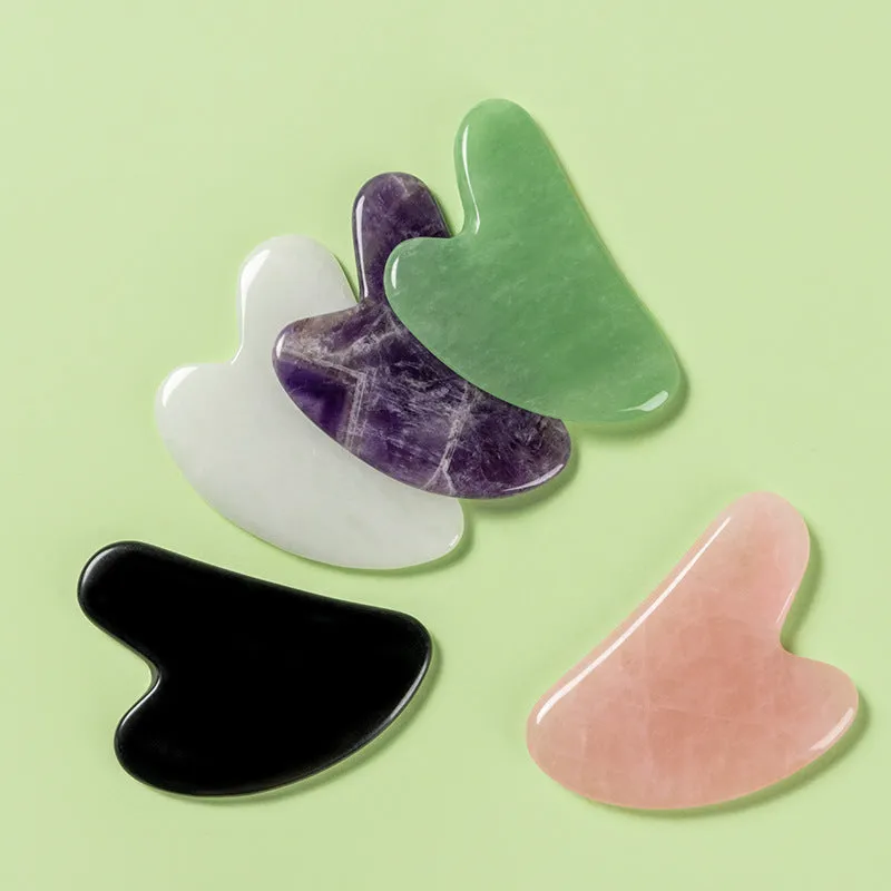 Crystal jade gua sha board in various colours for health massage