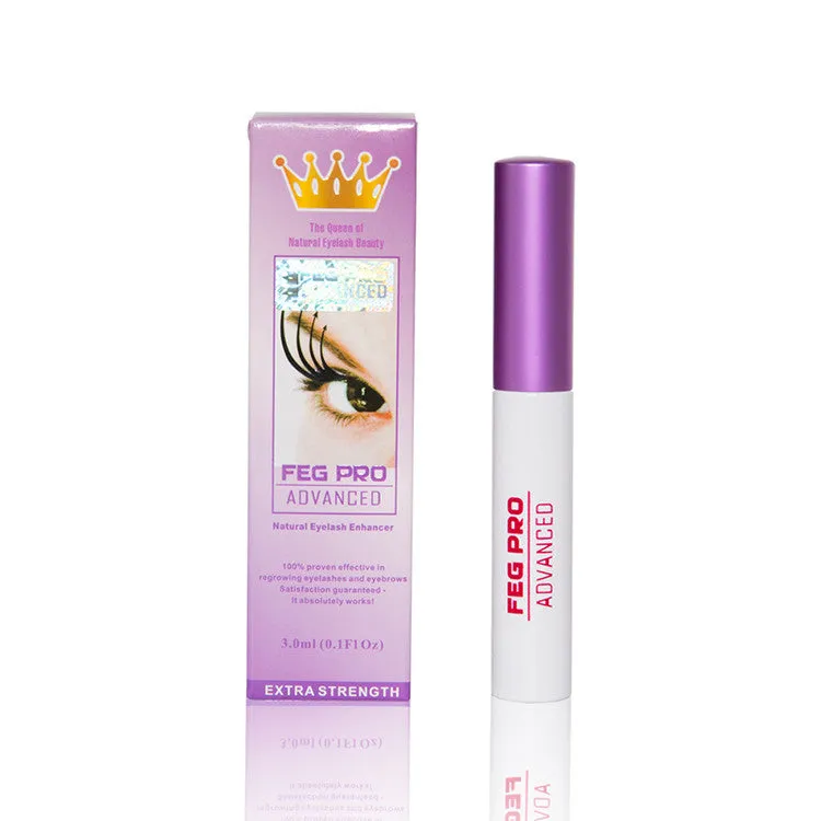 Eyelash growth serum 3ml bottle with brush applicator transparent colourless liquid herbal formula