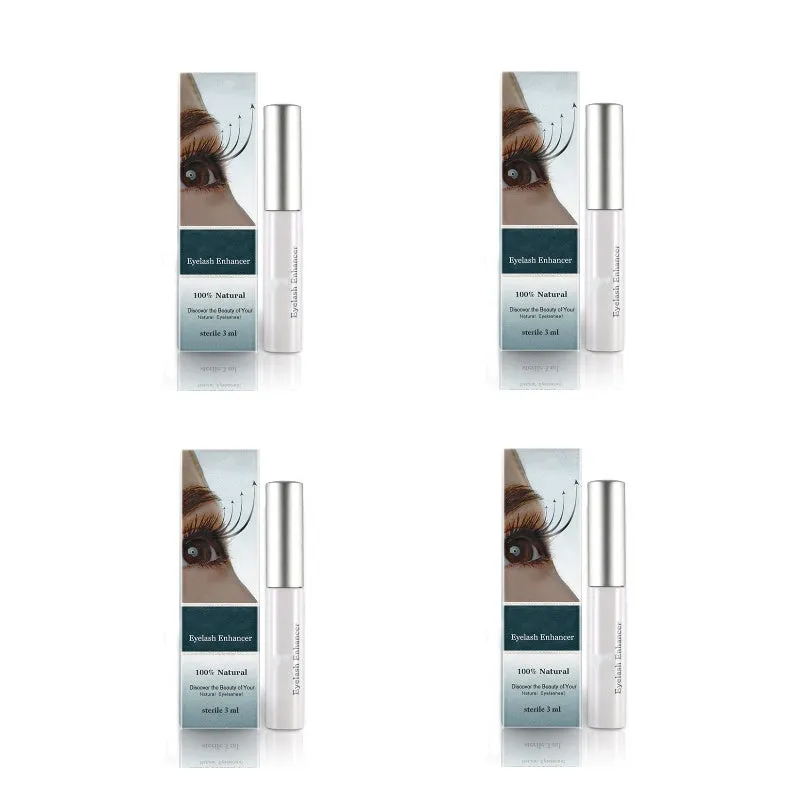 Eyelash growth serum 3ml bottle with brush applicator transparent colourless liquid herbal formula