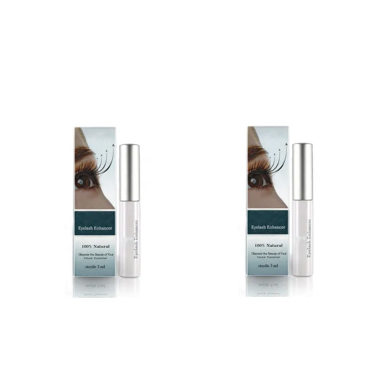 Eyelash growth serum 3ml bottle with brush applicator transparent colourless liquid herbal formula