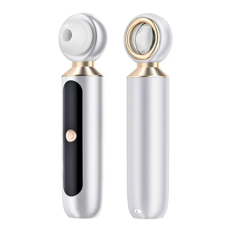 Portable visual blackhead meter with convex lens, three suction tips, and LED light in green colour