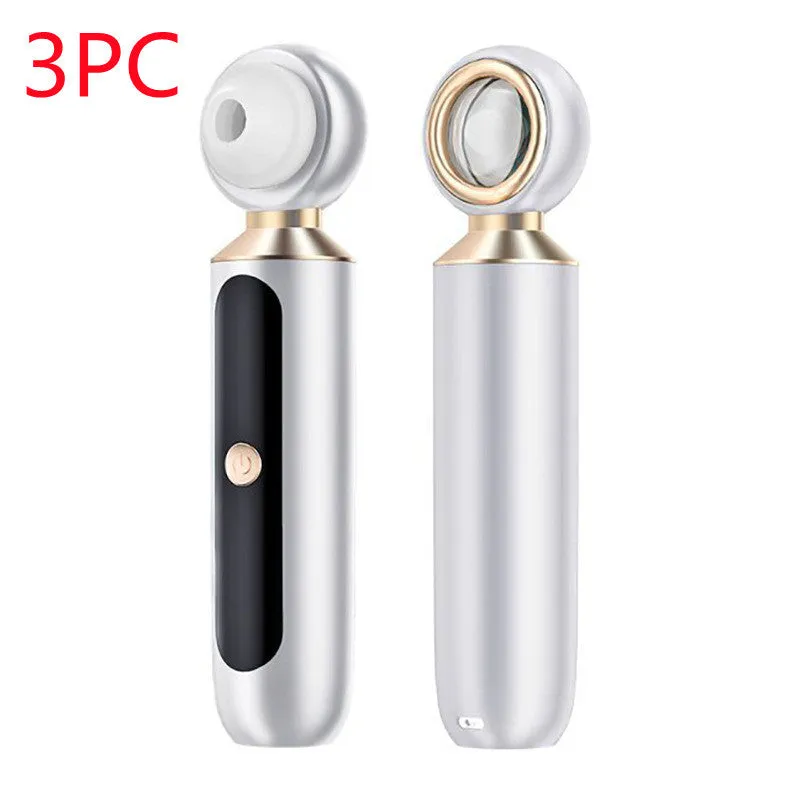 Portable visual blackhead meter with convex lens, three suction tips, and LED light in green colour