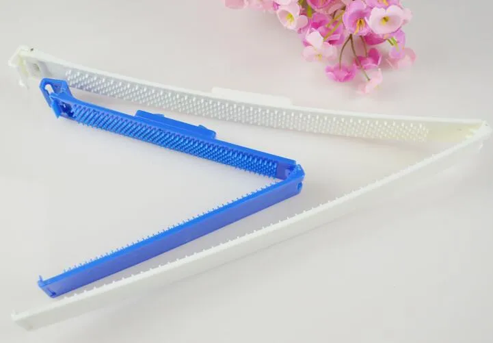 Bang trimmer ruler made of ABS plastic in blue and pink colour options for home haircut fringe cutting