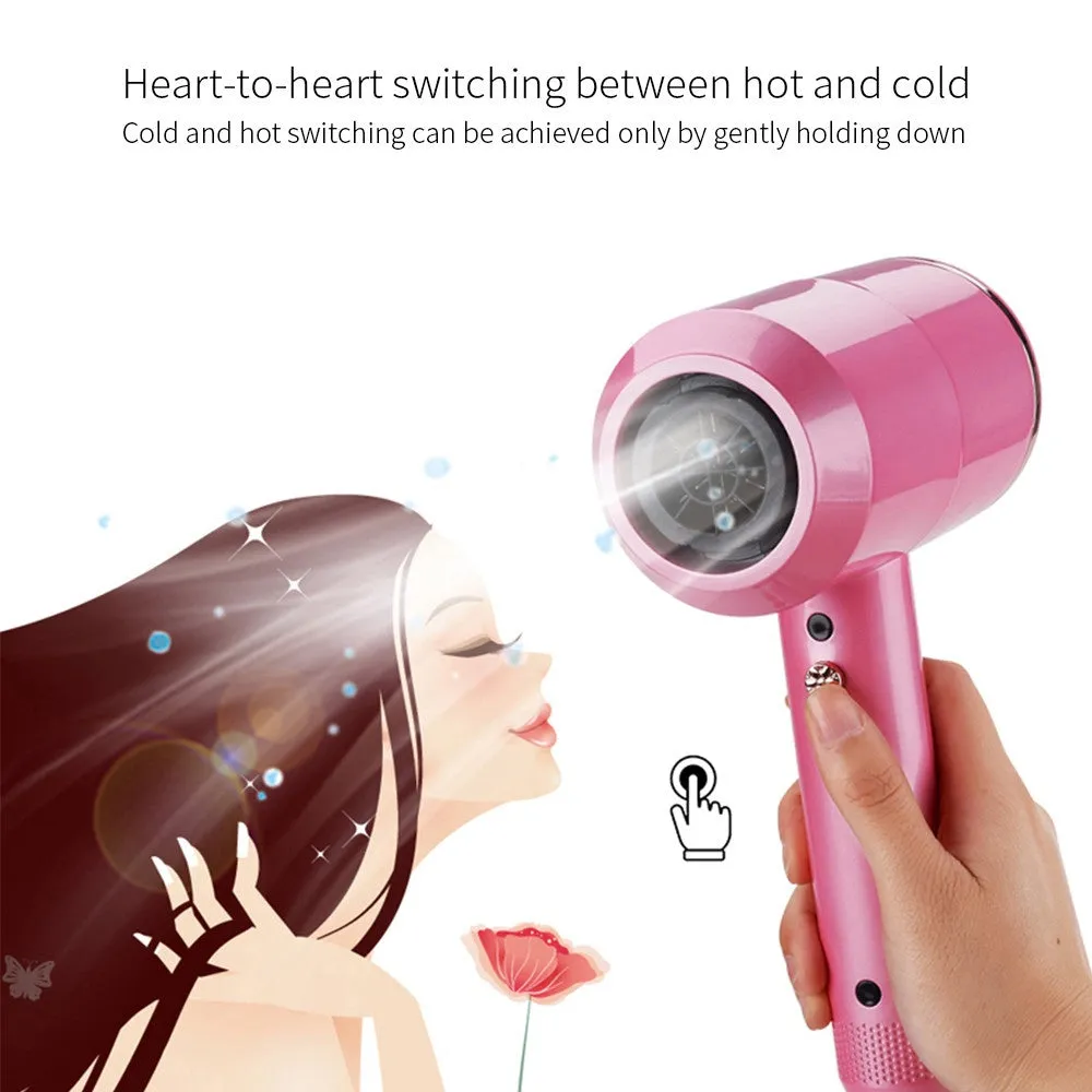 Hotel hammer hair dryer in grey with dual voltage 1800-2000W, three speeds, and two air nozzles plus diffuser