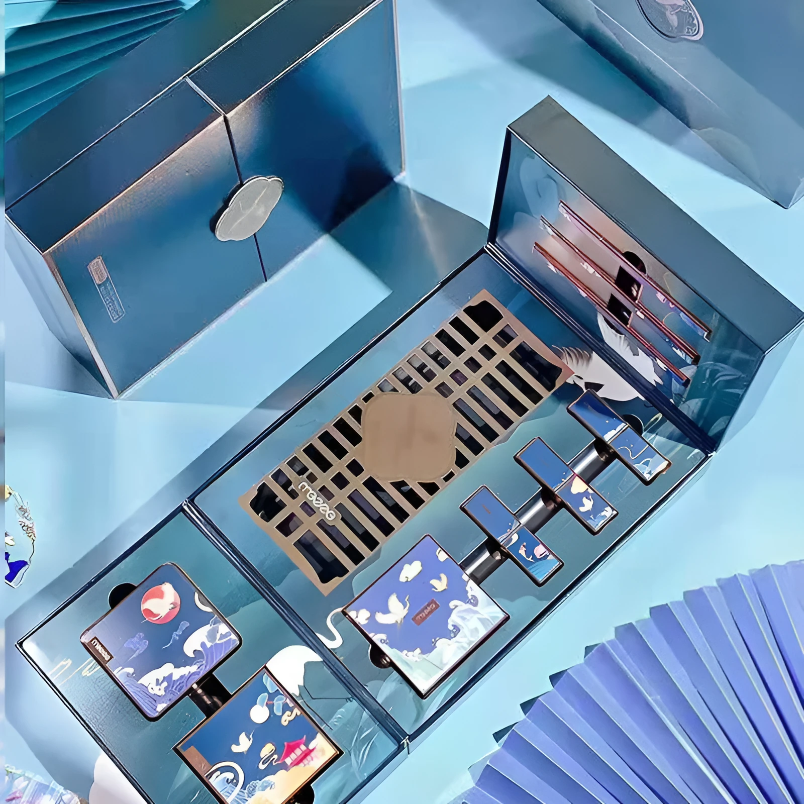 Chinoiserie Eyeshadow Carved Lipstick Set Makeup Set in Meizu Twilight Afterglow Gift Box with eight colours
