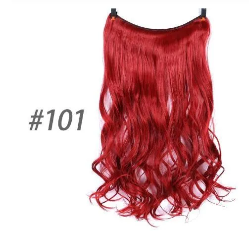 S-noilite 20 inch invisible wire hair extensions with fish line wire, silky straight synthetic black hair