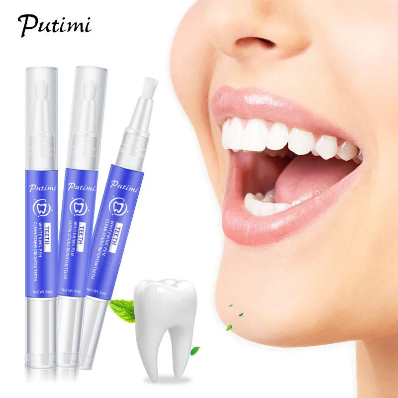 Teeth whitening pen in pen shape, 5ml net weight, removes stains from tea coffee and smoke
